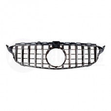 Решетка радиатора Mercedes Benz W205 14-18 (хром/чёрн.(с отв. камеры) -GTR