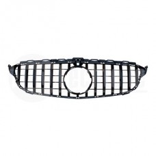 Решетка радиатора Mercedes Benz W205 14-18 (глянц.чёрн. (с отв. камеры) ) GTR