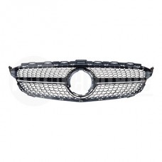 Решетка радиатора Mercedes Benz W205 18- (хром/чёрн.) Diamond