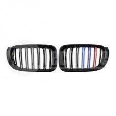 Решетки радиатора компл. BMW X3 F25 / X4 F26 14-18 (глянц. чёрн. M-стиль, двойная)